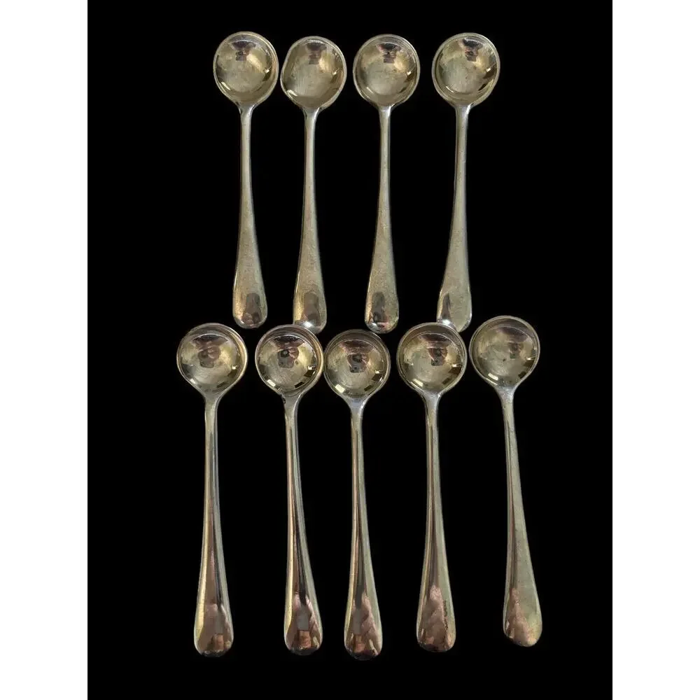 9 Elkington Monarchy Salt Spoons Silverplate 3 1/4